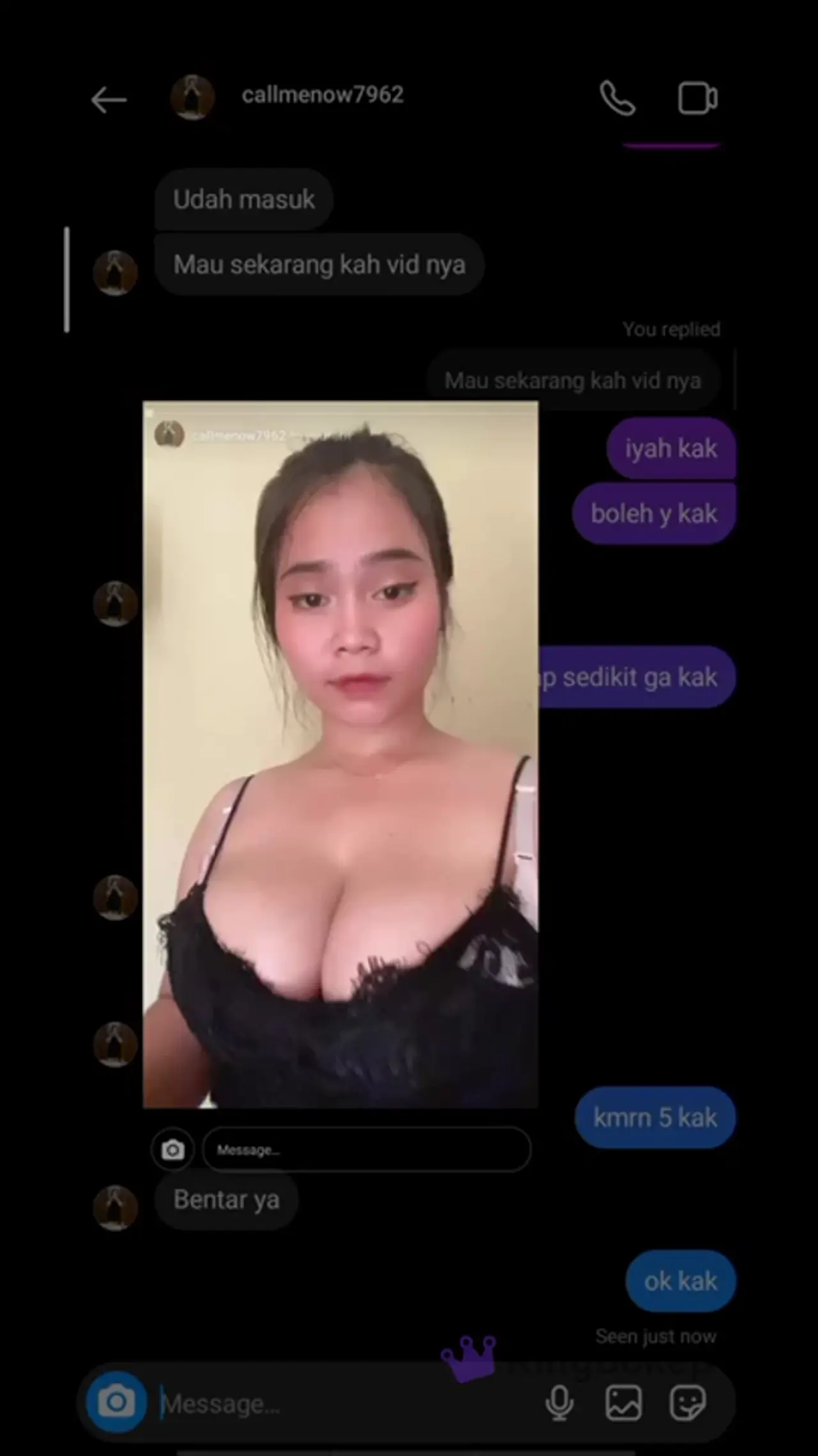 Gadis Toge Kirim Pap Sebelum Vcs