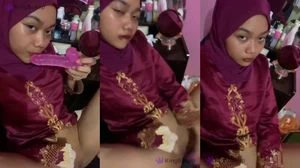 Sebelum Pergi Kondangan Ukhty Colmek Dildo Dulu